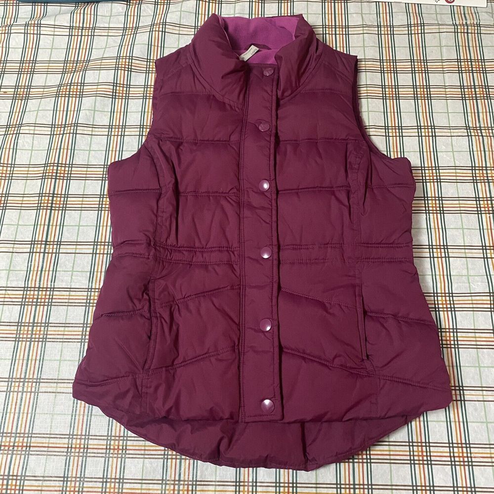 Old Navy Puffer Vest Womens Size Large Pink Fleece Lined Sleeveless Jacket